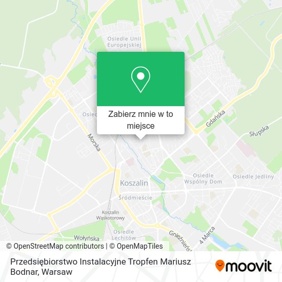 Mapa Przedsiębiorstwo Instalacyjne Tropfen Mariusz Bodnar