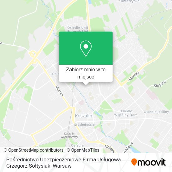 Mapa Pośrednictwo Ubezpieczeniowe Firma Usługowa Grzegorz Sołtysiak