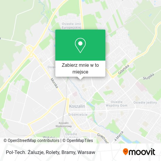 Mapa Pol-Tech. Żaluzje, Rolety, Bramy