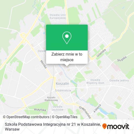 Mapa Szkoła Podstawowa Integracyjna nr 21 w Koszalinie