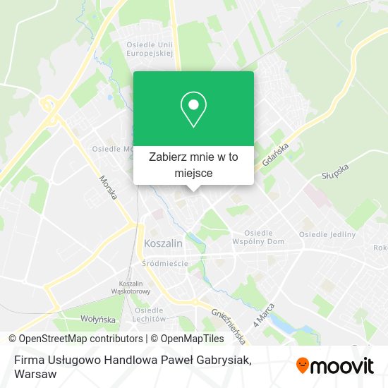 Mapa Firma Usługowo Handlowa Paweł Gabrysiak