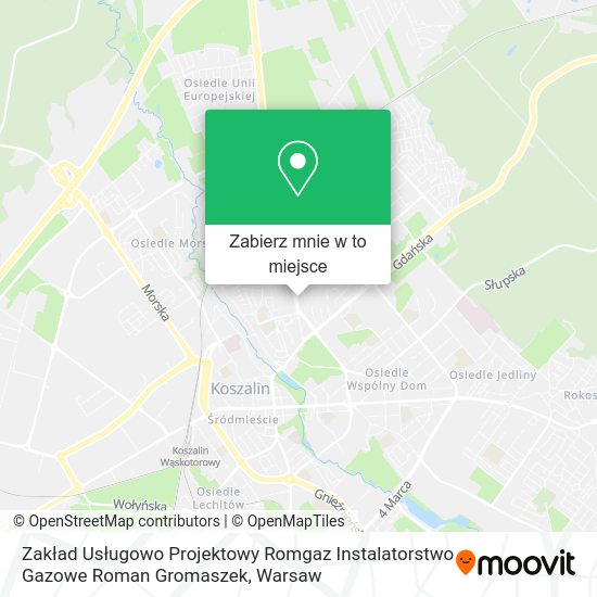 Mapa Zakład Usługowo Projektowy Romgaz Instalatorstwo Gazowe Roman Gromaszek