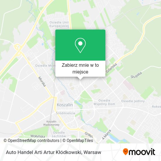 Mapa Auto Handel Arti Artur Kłódkowski