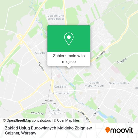 Mapa Zakład Usług Budowlanych Maldeko Zbigniew Gajzner