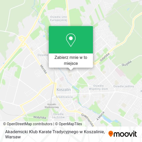 Mapa Akademicki Klub Karate Tradycyjnego w Koszalinie