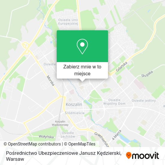 Mapa Pośrednictwo Ubezpieczeniowe Janusz Kędzierski