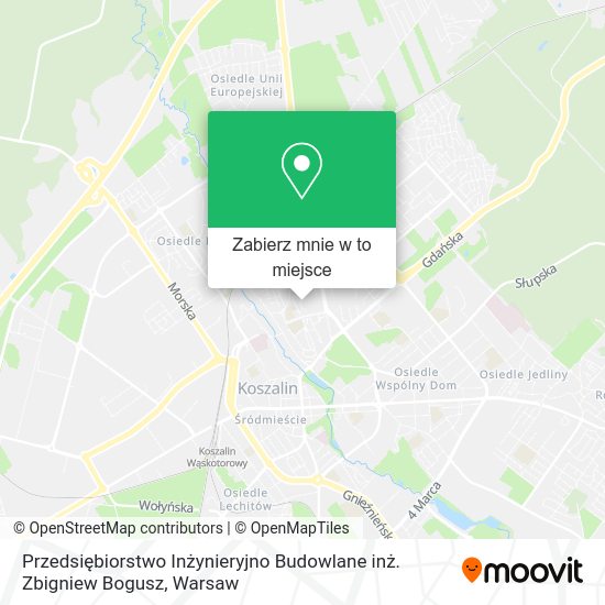 Mapa Przedsiębiorstwo Inżynieryjno Budowlane inż. Zbigniew Bogusz