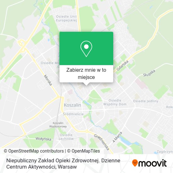 Mapa Niepubliczny Zakład Opieki Zdrowotnej. Dzienne Centrum Aktywności