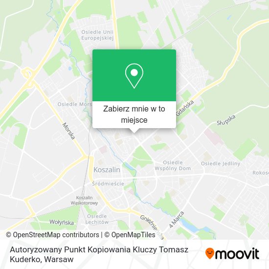 Mapa Autoryzowany Punkt Kopiowania Kluczy Tomasz Kuderko