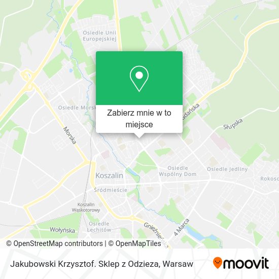 Mapa Jakubowski Krzysztof. Sklep z Odzieza