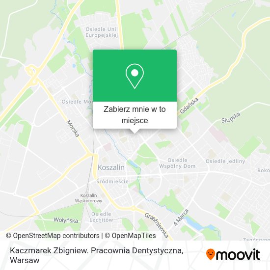 Mapa Kaczmarek Zbigniew. Pracownia Dentystyczna