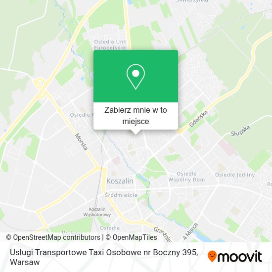 Mapa Uslugi Transportowe Taxi Osobowe nr Boczny 395