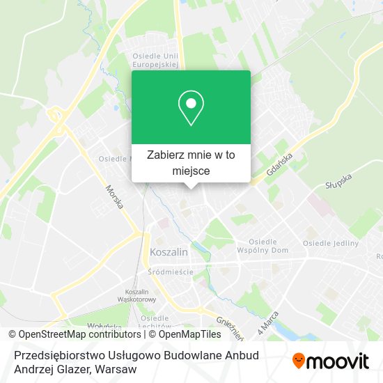 Mapa Przedsiębiorstwo Usługowo Budowlane Anbud Andrzej Glazer