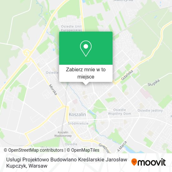 Mapa Usługi Projektowo Budowlano Kreślarskie Jarosław Kupczyk