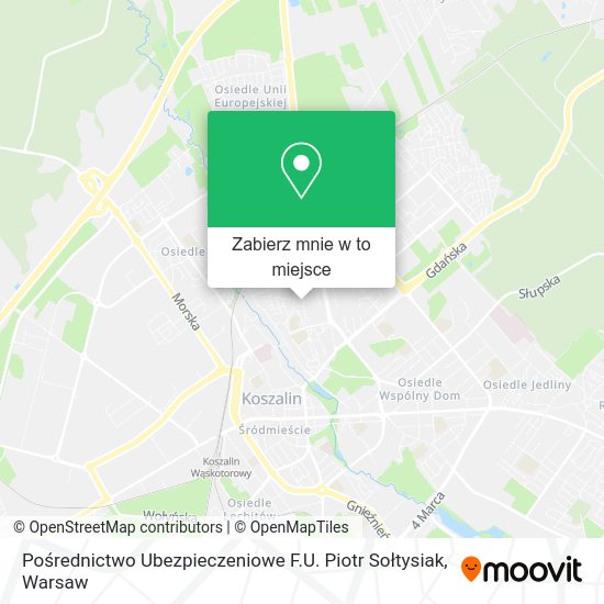 Mapa Pośrednictwo Ubezpieczeniowe F.U. Piotr Sołtysiak