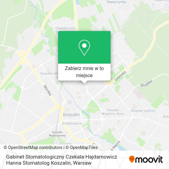 Mapa Gabinet Stomatologiczny Czekala-Hajdamowicz Hanna Stomatolog Koszalin