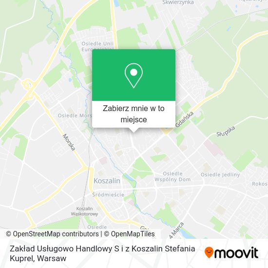 Mapa Zakład Usługowo Handlowy S i z Koszalin Stefania Kuprel