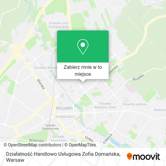 Mapa Działalność Handlowo Usługowa Zofia Domańska