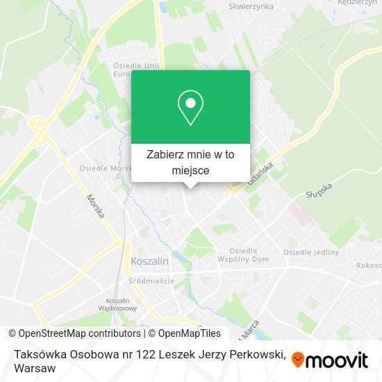 Mapa Taksówka Osobowa nr 122 Leszek Jerzy Perkowski