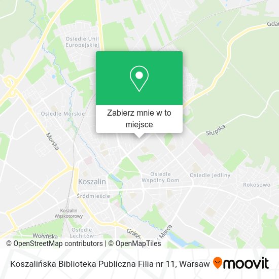 Mapa Koszalińska Biblioteka Publiczna Filia nr 11