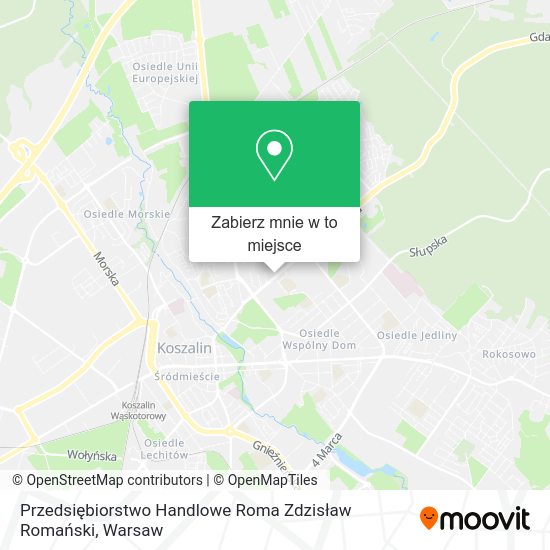 Mapa Przedsiębiorstwo Handlowe Roma Zdzisław Romański