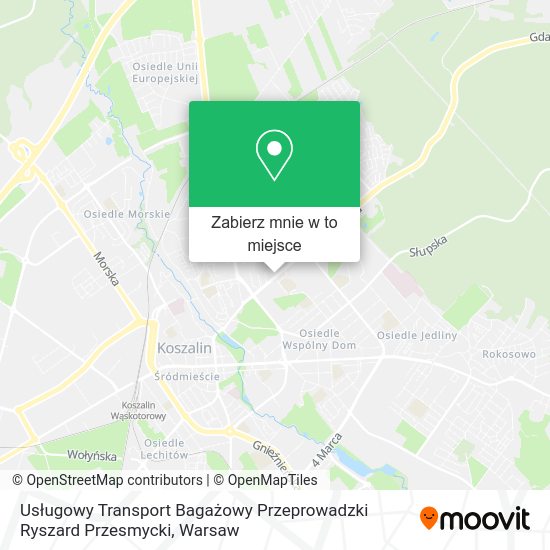 Mapa Usługowy Transport Bagażowy Przeprowadzki Ryszard Przesmycki