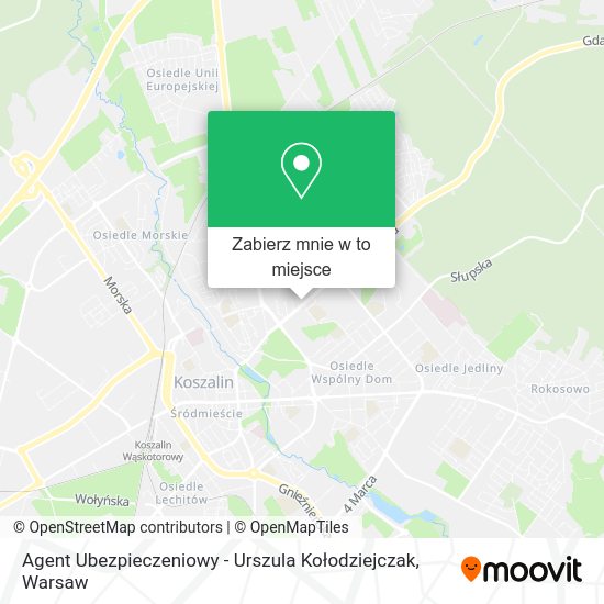 Mapa Agent Ubezpieczeniowy - Urszula Kołodziejczak