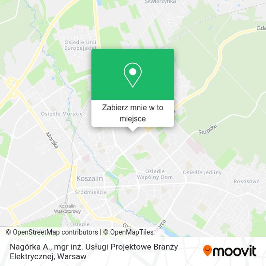 Mapa Nagórka A., mgr inż. Usługi Projektowe Branży Elektrycznej