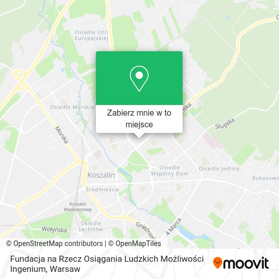 Mapa Fundacja na Rzecz Osiągania Ludzkich Możliwości Ingenium