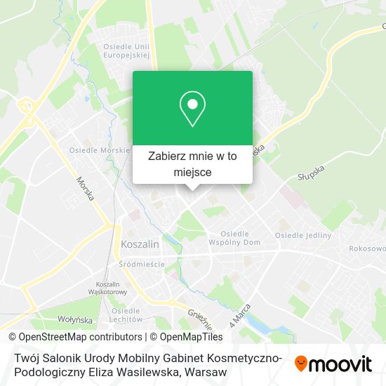 Mapa Twój Salonik Urody Mobilny Gabinet Kosmetyczno-Podologiczny Eliza Wasilewska