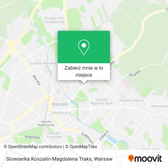 Mapa Slowianka Koszalin-Magdalena Traks