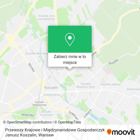 Mapa Przewozy Krajowe i Międzynarodowe Gospodarczyk Janusz Koszalin