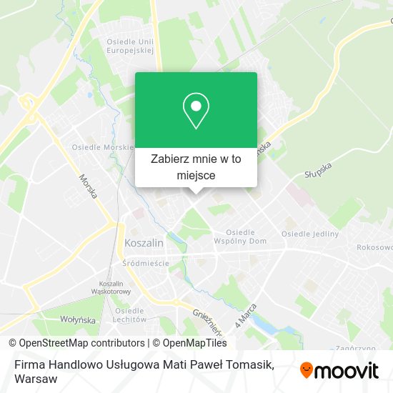 Mapa Firma Handlowo Usługowa Mati Paweł Tomasik