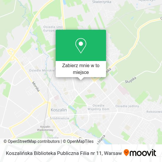 Mapa Koszalińska Biblioteka Publiczna Filia nr 11