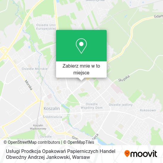 Mapa Usługi Prodkcja Opakowań Papierniczych Handel Obwoźny Andrzej Jankowski