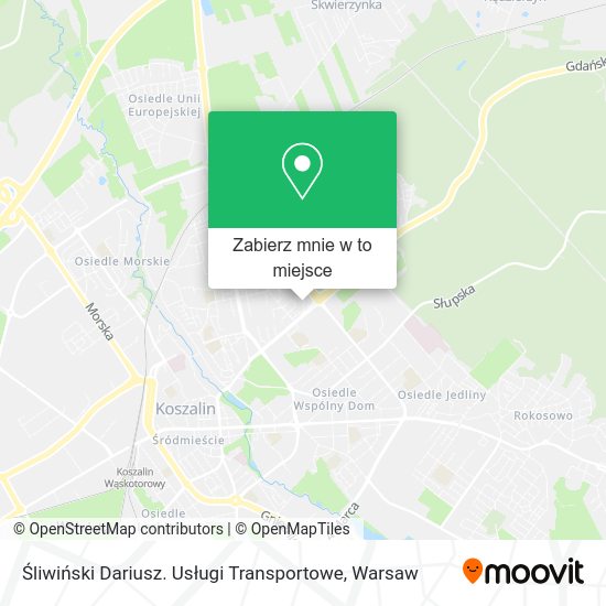 Mapa Śliwiński Dariusz. Usługi Transportowe