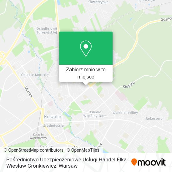 Mapa Pośrednictwo Ubezpieczeniowe Usługi Handel Elka Wiesław Gronkiewicz