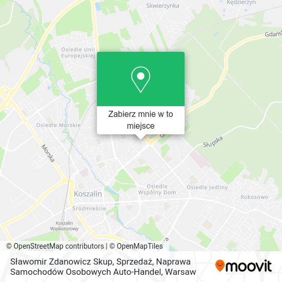 Mapa Sławomir Zdanowicz Skup, Sprzedaż, Naprawa Samochodów Osobowych Auto-Handel