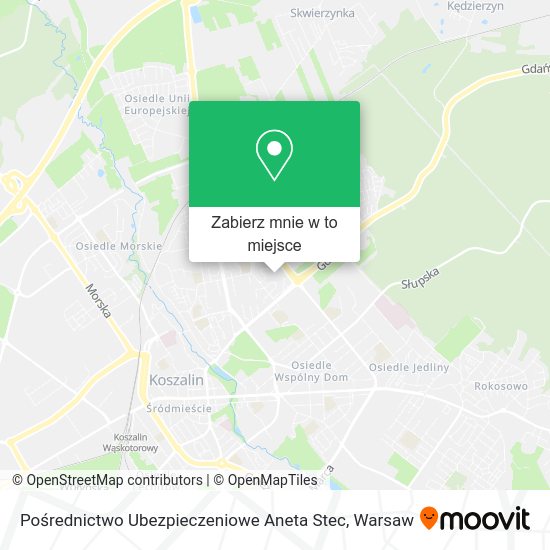 Mapa Pośrednictwo Ubezpieczeniowe Aneta Stec