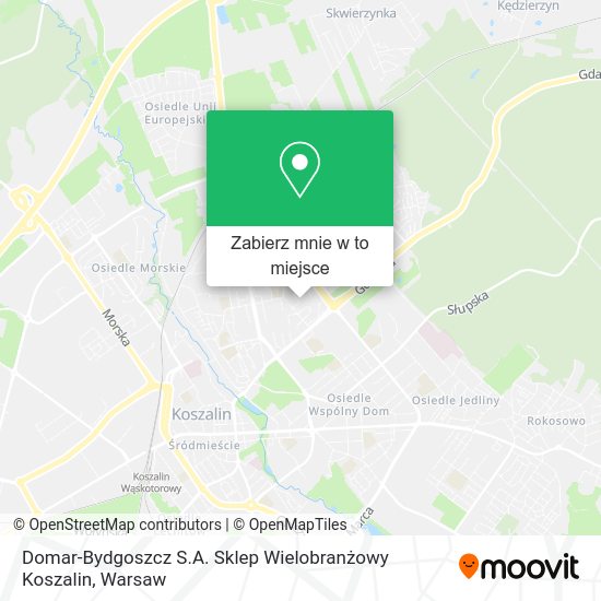 Mapa Domar-Bydgoszcz S.A. Sklep Wielobranżowy Koszalin