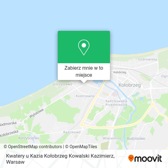 Mapa Kwatery u Kazia Kołobrzeg Kowalski Kazimierz