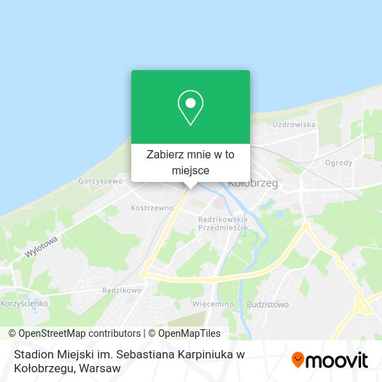 Mapa Stadion Miejski im. Sebastiana Karpiniuka w Kołobrzegu