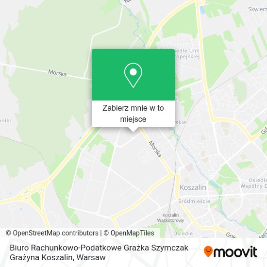 Mapa Biuro Rachunkowo-Podatkowe Grażka Szymczak Grażyna Koszalin