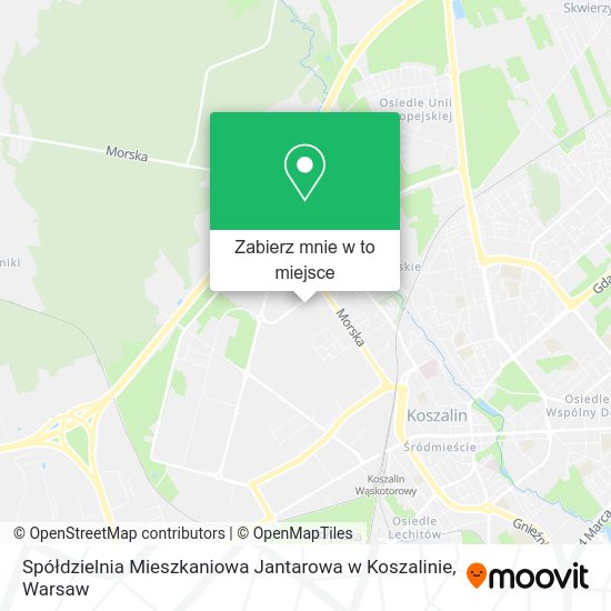 Mapa Spółdzielnia Mieszkaniowa Jantarowa w Koszalinie