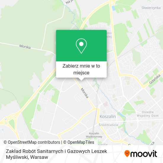 Mapa Zakład Robót Sanitarnych i Gazowych Leszek Myśliwski