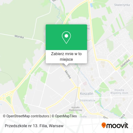 Mapa Przedszkole nr 13. Filia