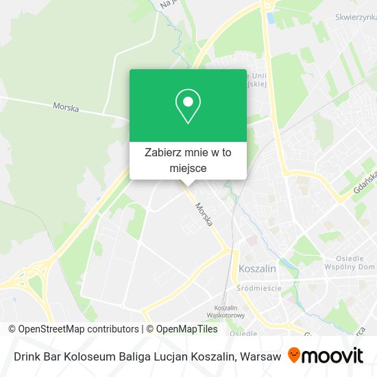 Mapa Drink Bar Koloseum Baliga Lucjan Koszalin