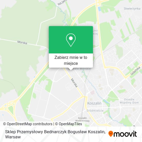 Mapa Sklep Przemysłowy Bednarczyk Bogusław Koszalin