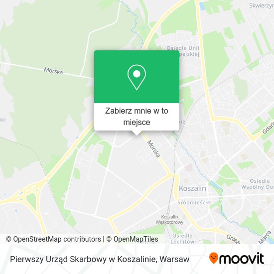 Mapa Pierwszy Urząd Skarbowy w Koszalinie