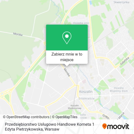 Mapa Przedsiębiorstwo Usługowo Handlowe Kometa 1 Edyta Pietrzykowska